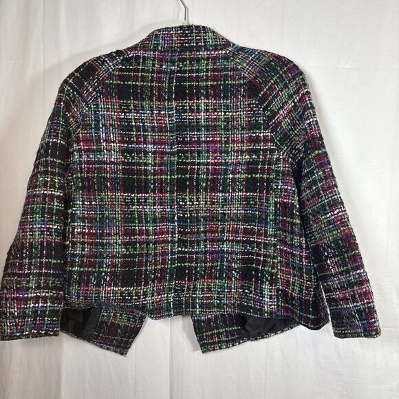 Women’s Multicolored Wool Blend Blazer Size 14 Petite Preowned - Picture 13 of 16